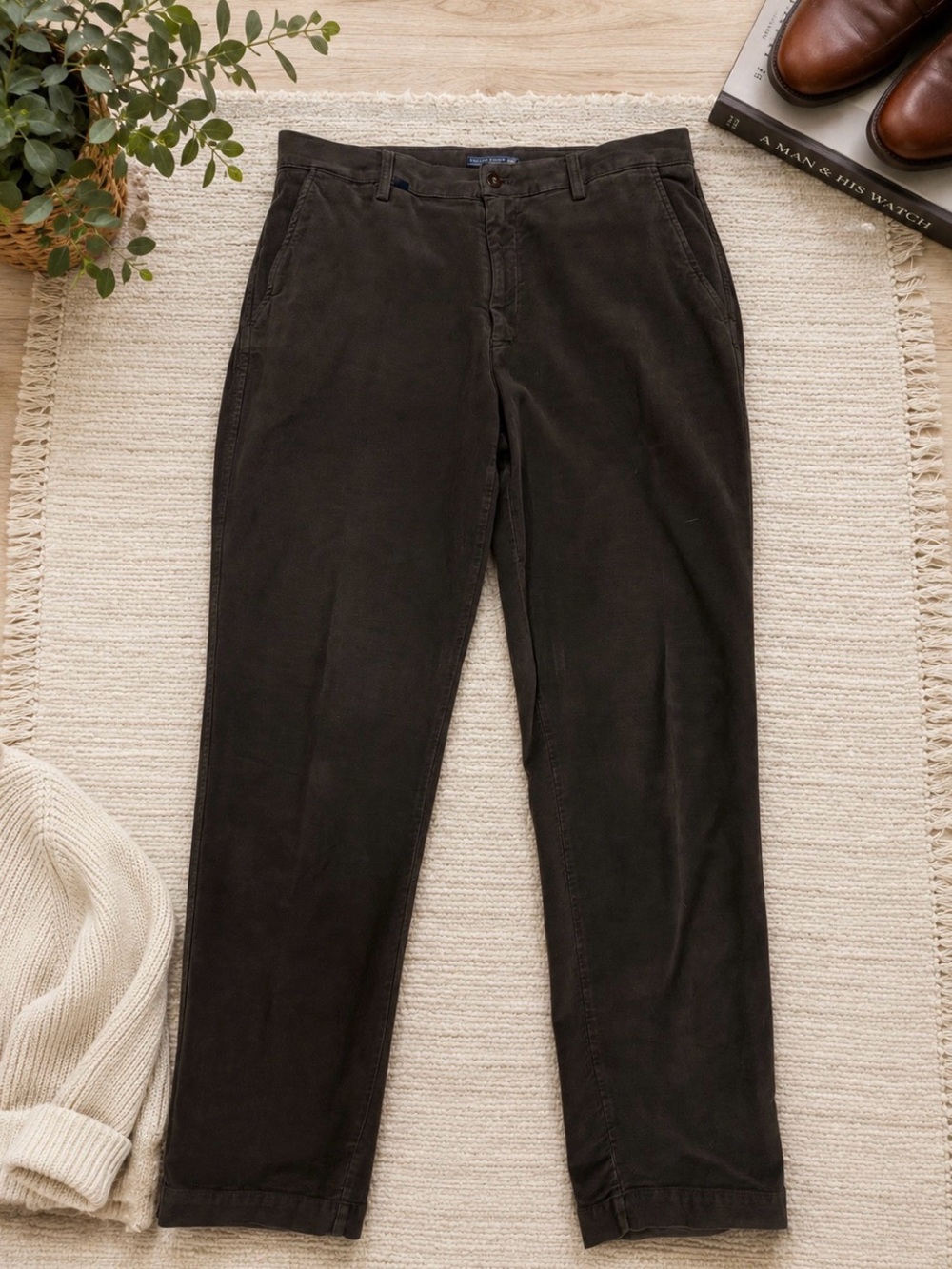 Mason’s Men’s Brown Chino Pants Size 52 36x34 Stretch Cotton Straight Leg